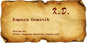 Kapsza Dominik névjegykártya