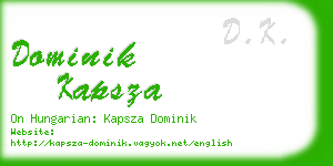 dominik kapsza business card